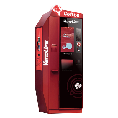 2.7KW Coin Operated Coffee Vending Machine With 6X4L Feed Box 1.83m Height