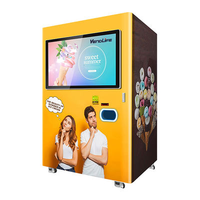 เครื่องจำหน่ายไอศกรีมหยอดเหรียญแบบหยอดเหรียญ 110V ได้รับการรับรองจาก FCC